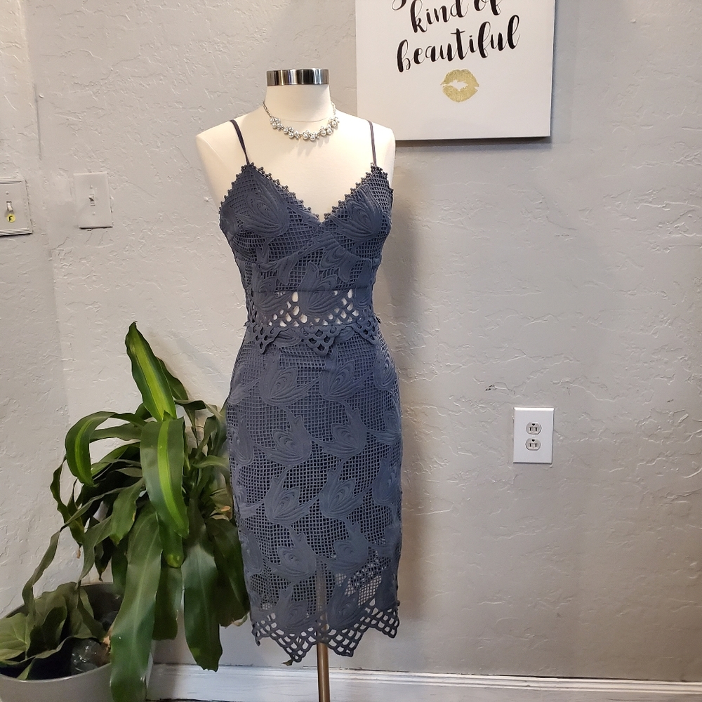 Lace Spaghetti Strap Cocktail Dress